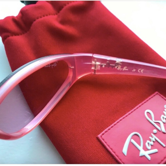 Ray Ban Junior Sunglasses RJ 9026-S Pink Sports 117/71 58 mm - Lenses Scratched - Picture 4 of 5